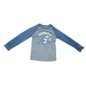 Hurley Boys Long Sleeve Shark Graphic Rash Guard UPF 50+ Blue Size 5